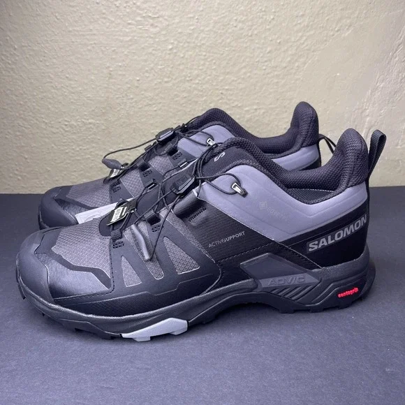 Salomon X Ultra 4 GTX Low Mens Size 12 2E Wide Black Gray Hiking Trail Shoes New - Picture 3 of 11